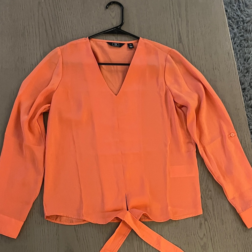 G by Giuliana Vibrant Orange V-Neck Blouse